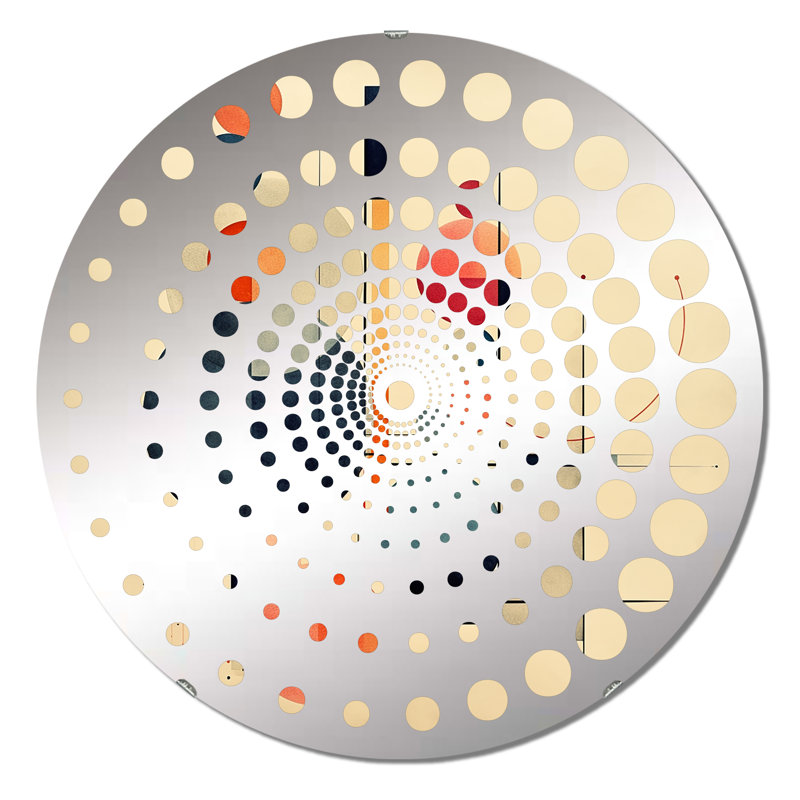 Syncronicities Midcentury Elegant Retro Art VI - Miroir mural spiralé, 23,6 po x 23,6 po