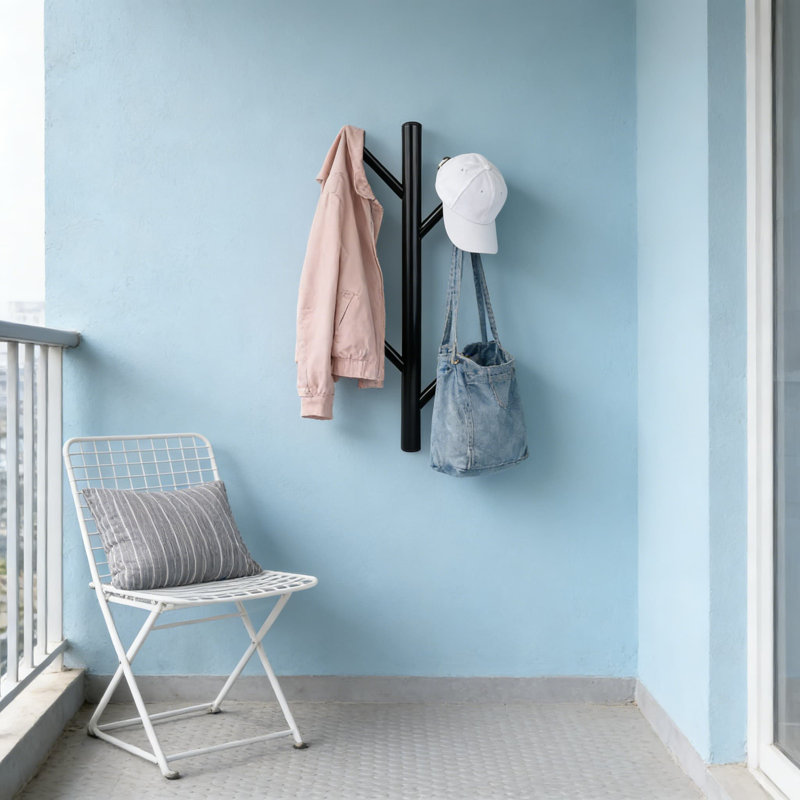 Portemanteau mural en métal, porte-chapeau et veston moderne en forme de branche d'arbre pour l'entrée, la chambre à coucher et le salon, solution de rangement robuste et peu encombrante