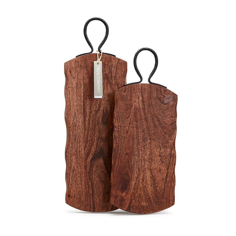 Ensemble de 2 planches de service avec poignée en fer martelé Rustic Edge