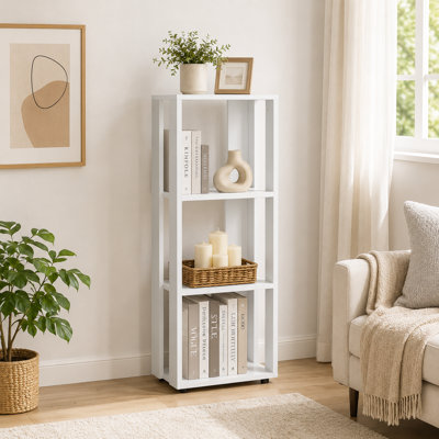 Bibliothèque blanche 39 "à 4 niveaux