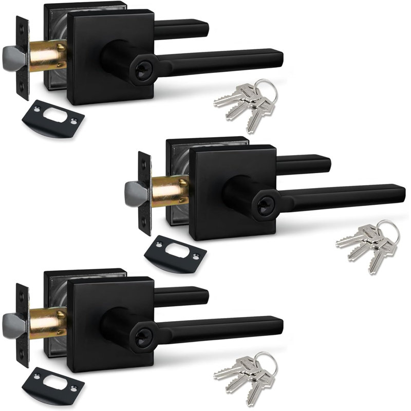 Matt Black Keyed (Entry) Door Lever