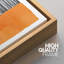 Abstrait, blocs de couleurs vives, orange, jaune, bleu et rose, blocs et lignes encadrés sur toile, impression de 3 pièces-91259785-91259787