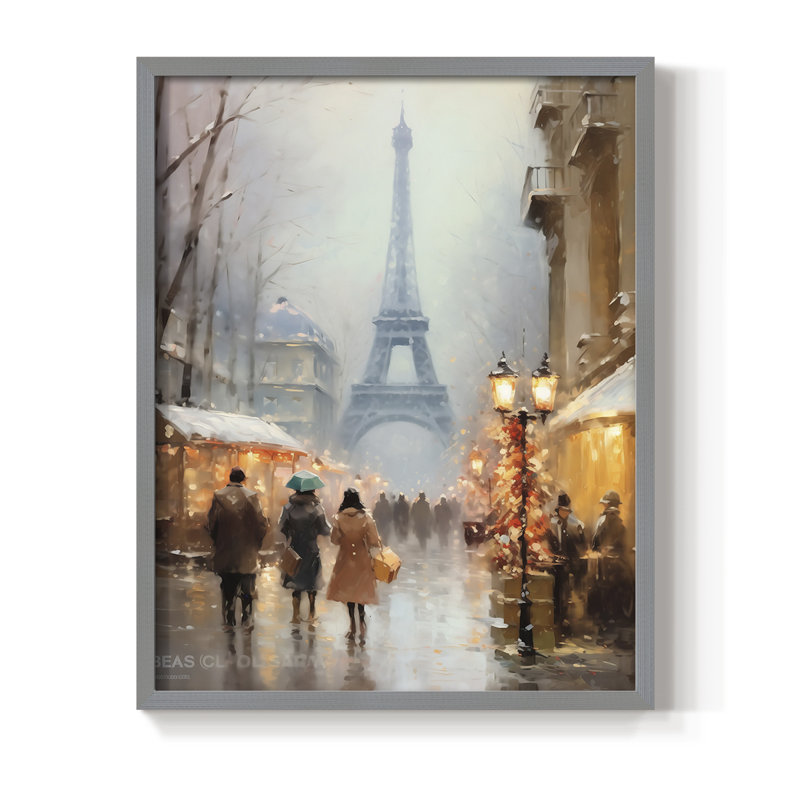 «Christmas Holiday Art DCCxxvii», reproduction d'art encadrée - bois massif, H 15 po x l 12 po, Gris