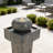 25.59"H Modern Concrete Column Fountain,LED Outdoor Oasis