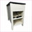 Farmhouse Nightstand with Charging Station, Drawer and Barn Door -146074033