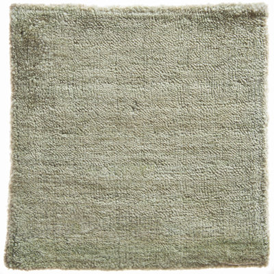 Modern Hand-Loomed Art Silk Lime Rug