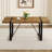 Rustic Industrial Rectangular Wood Dining Table For 4-6 Person, Thick Engineered Wood color Tabletop and Black Metal Legs,Desk For Kitchen Dining Living Room