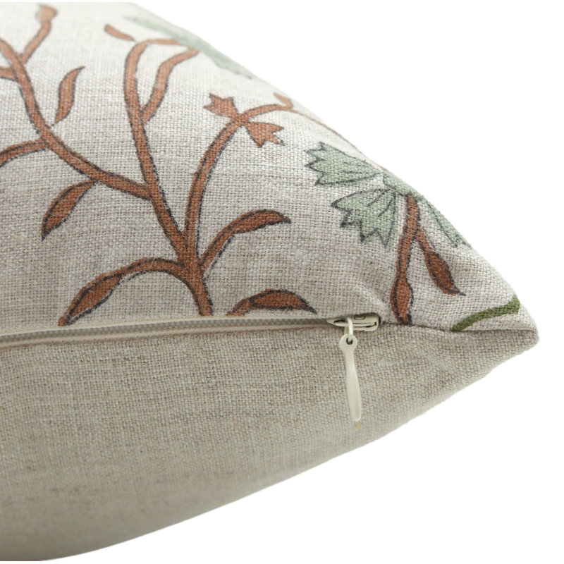 Housse de coussin réversible intérieur / extérieur Floral Linen, H 26 po x l 26 po, Carré