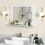 Miroir de salle de bain rectangulaire avec tablette 23,5 po x 17,5 po et cadre en bois-28544676