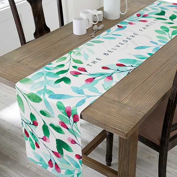 Spring Floral Personalized Table Runner, 16" x 96", Yes