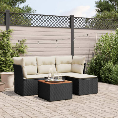 Ensemble de mobilier de jardin d'extérieur noir
