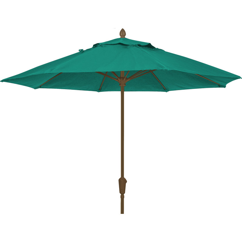 Parasol de marché Prestige 9 pi Sunbrella, Sarcelle, Bronze champagne