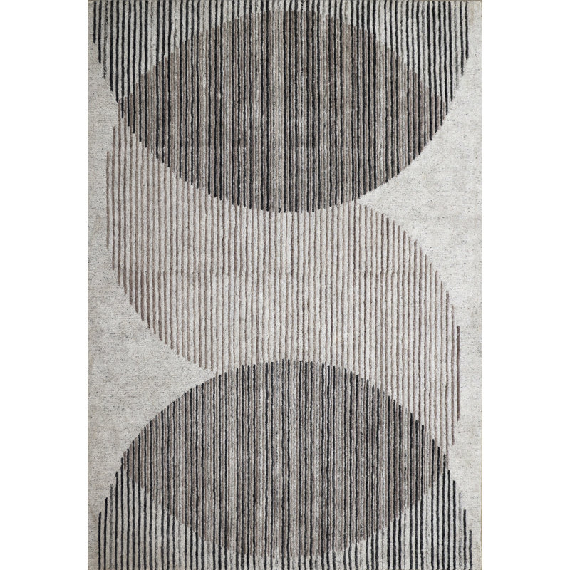 Hand Tufted Abstract Indoor Rug, Rectangle 5' x 8'