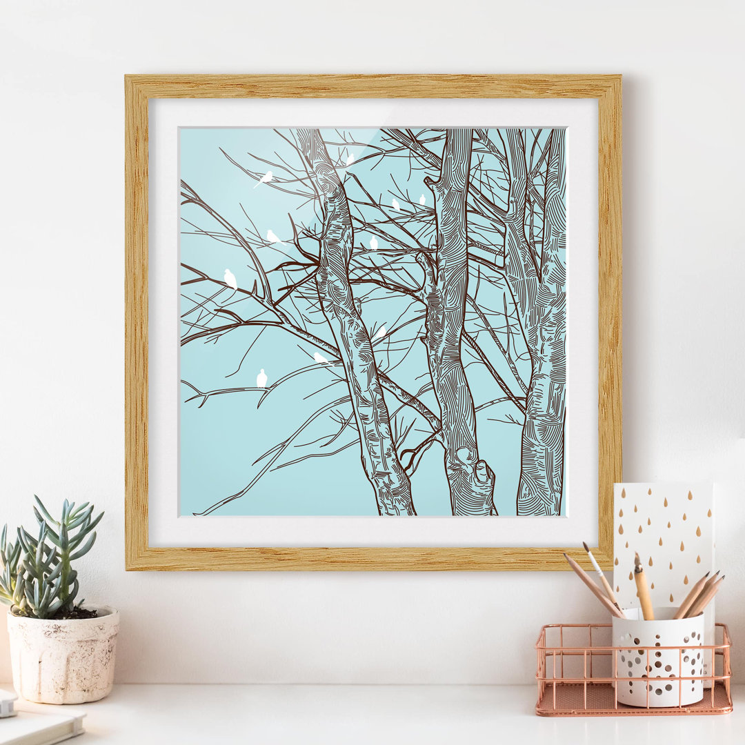 Gerahmter Fotodruck Winter Trees