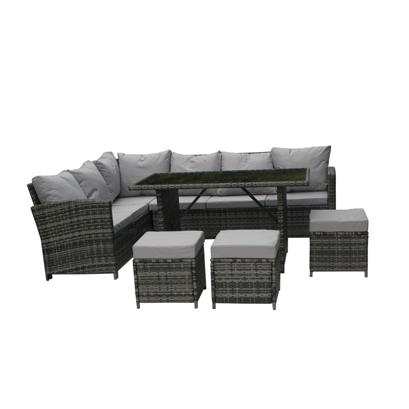 Sabinal Patio Dining Set Table, with Cushions Included