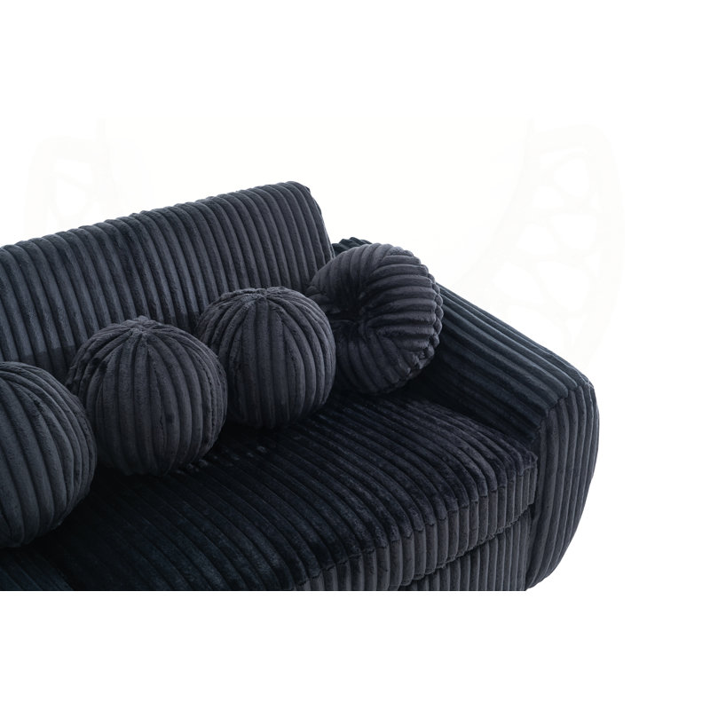 Charming Sectional Maite for Home, Enhancing Living Spaces with Comfort and Style, Black