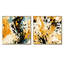 Ensemble de 2 décorations murales peintes jaunes et noires à motif de Cheeta-1755783356-1755783346