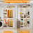 39.4"-78.8" Corner Closet System with Adjustable Shelves and 3 Hanging Rods, L-shaped