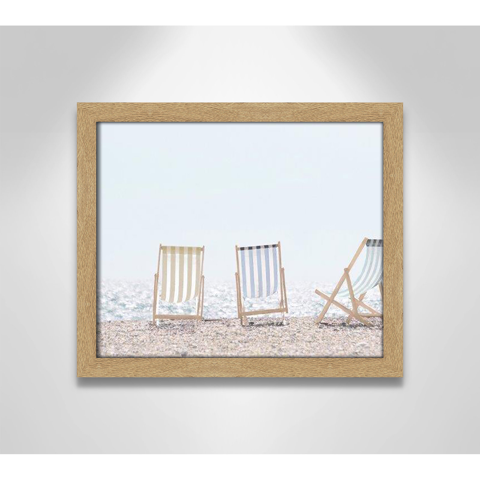 Adriatica "Beach Chairs" Print by Leah Straatsma, 13" H x 15" W x 1.25" D, Natural