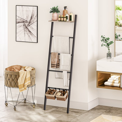 61'' Tall Blanket Ladder with Storage Shelf