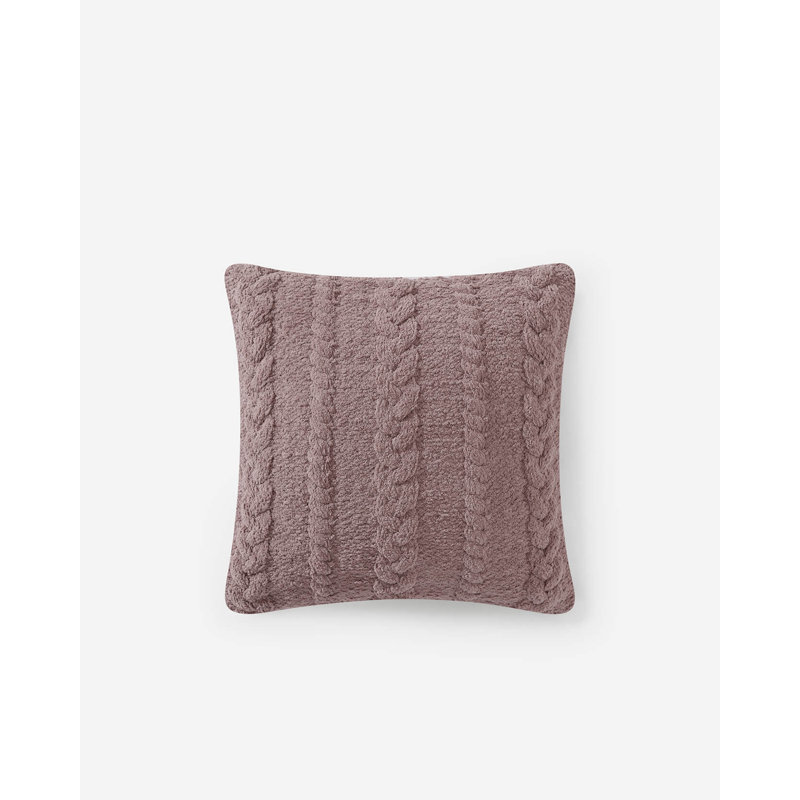 Braided Square Pillow Cover & Insert, Rose