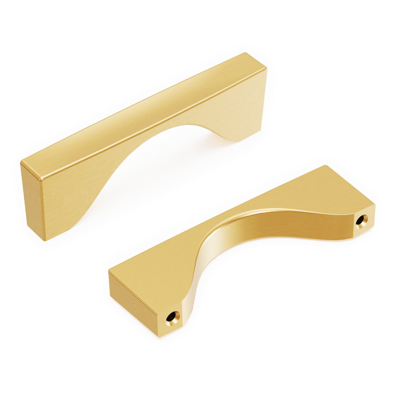 Channel Bar / Handle Pull, 3'', Brushed Golden Brass