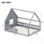 Lit double en bois avec fenêtre et clôture-1201040098