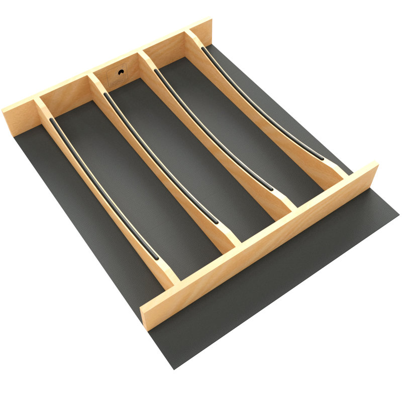 Insert d'ustensile Rev-A-Shelf, accents noirs, noyer, 16,22 po, 4WUTCC-WN-21MB-1, Walnut