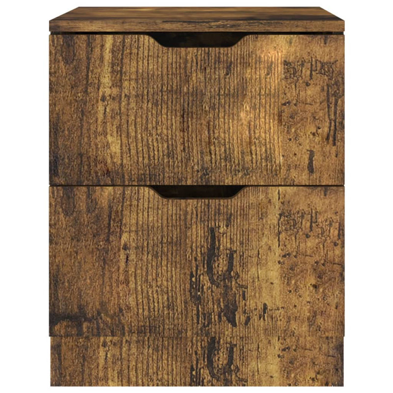 Side Table with Storage, Smoked Oak