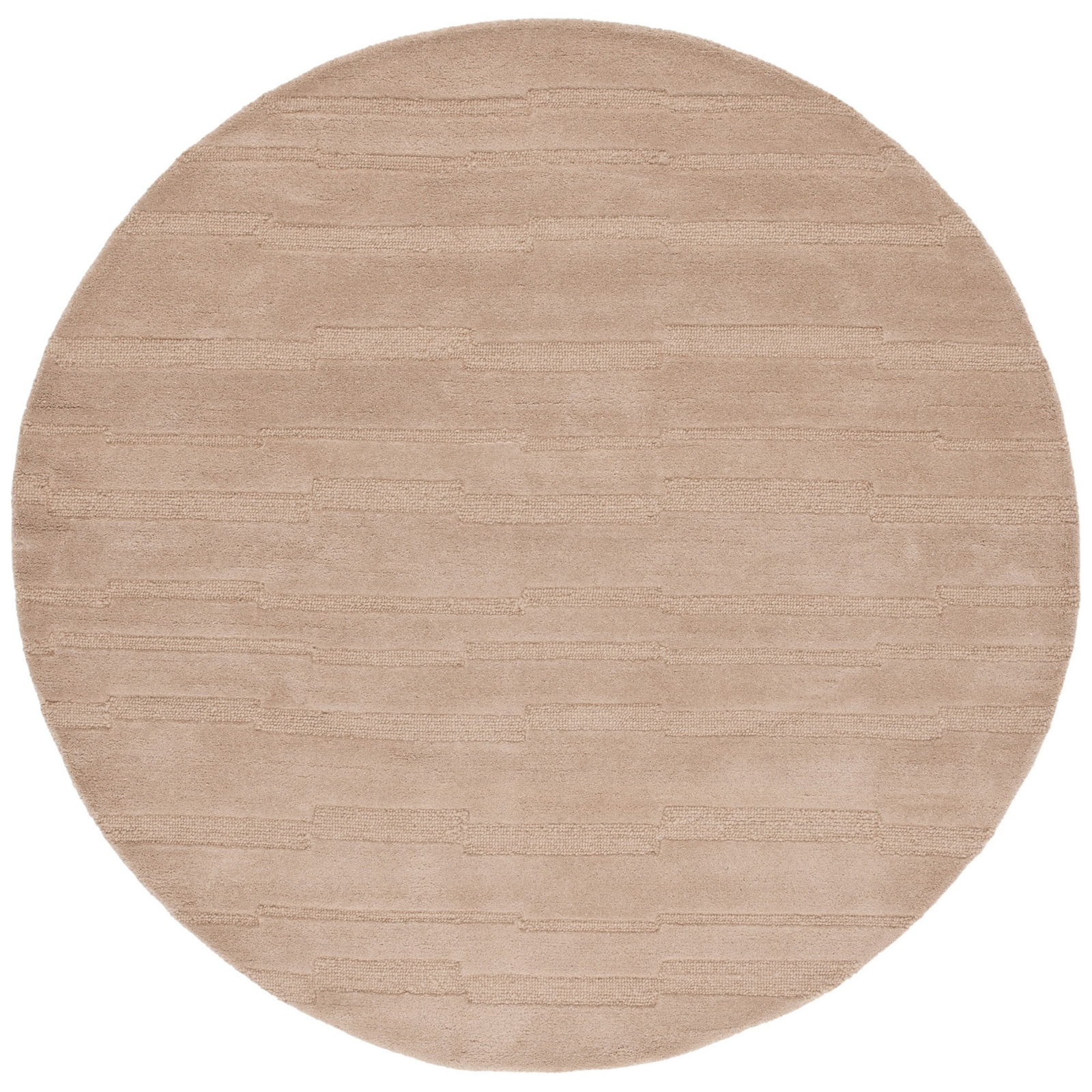 Elona Taupe Hand-Tufted Wool Rug, Round 6'