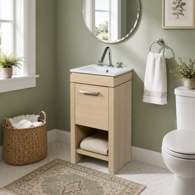 16.14'' Single Bathroom Vanity with Ceramic Top