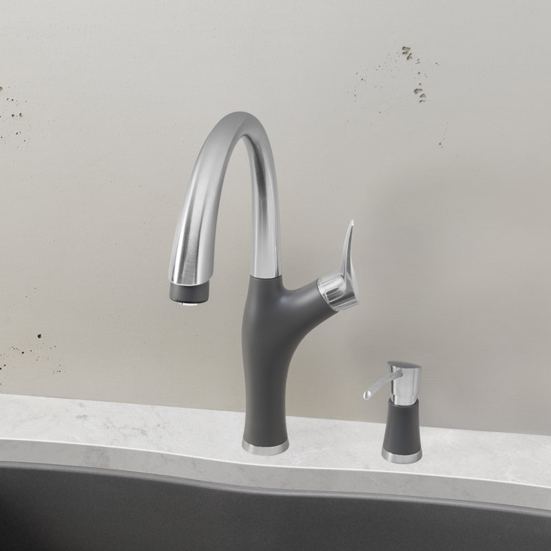 Artona Pull-Down Dual-Spray Kitchen Faucet, Cinder, 2.2 GPM