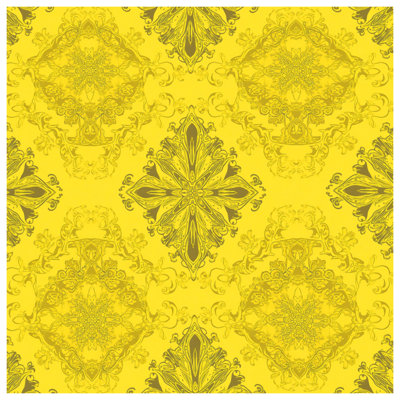 Édredon orné de damas jaune