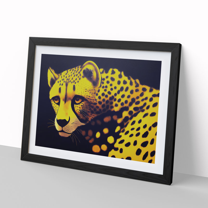 Striking Cheetah - Framed Print, Black, 34cm H x 46cm W x 2cm D