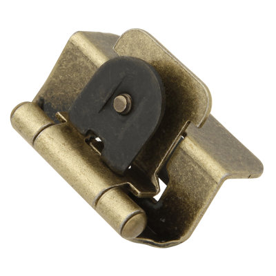 Double Demountable Hinge 1/2" overlay Face Frame Self-Close - Antique Brass - Cabinet Door Hinges (Set of 2)