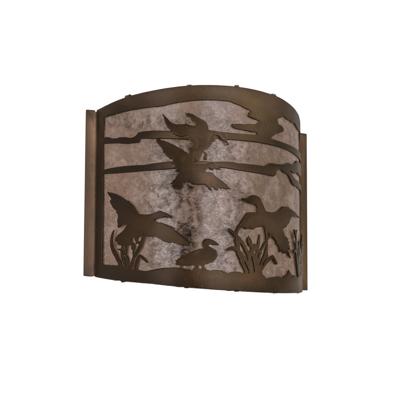 Rustic Lodge Copper Flush Mounted Sconce
