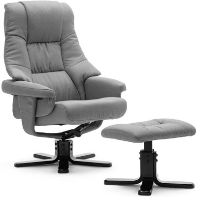 Gentilis Upholstered Swivel Recliner with Footstool