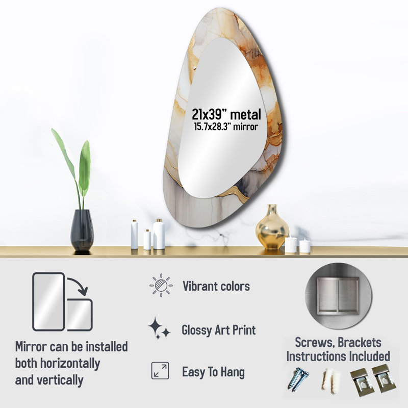 Grand miroir mural Margene - Stone Geode