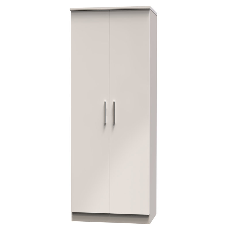 Borgeson 2 Door Wardrobe , 196" H x 74" W x 53" D, Gloss/Kashmir