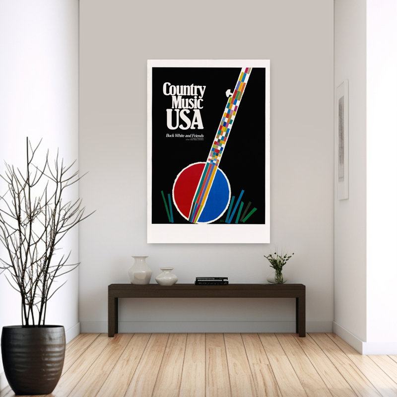 Affiche murale contemporaine Country Music USA, 60" H x 40" W