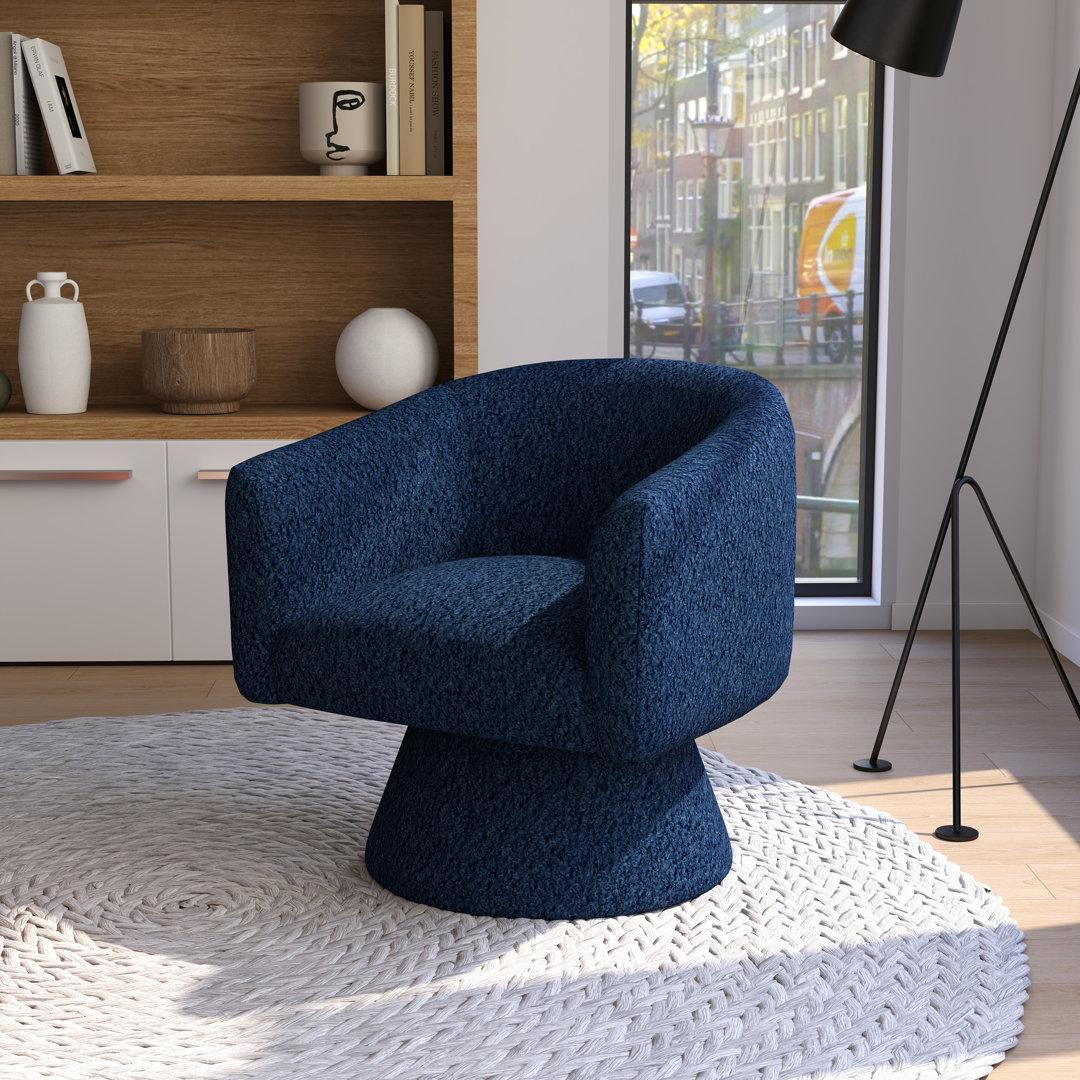 Caleigha Upholstered Swivel Barrel Chair Brayden Studio®