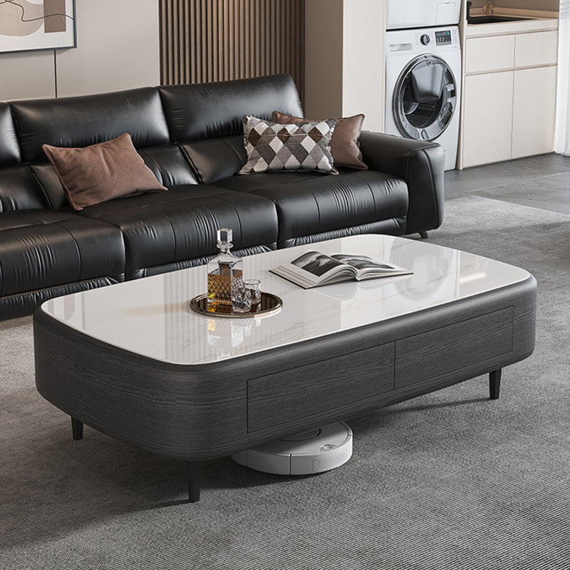 Table basse Italian Luxe, H 17,7 po x L 51,2 po x l 27,6 po, Blanc