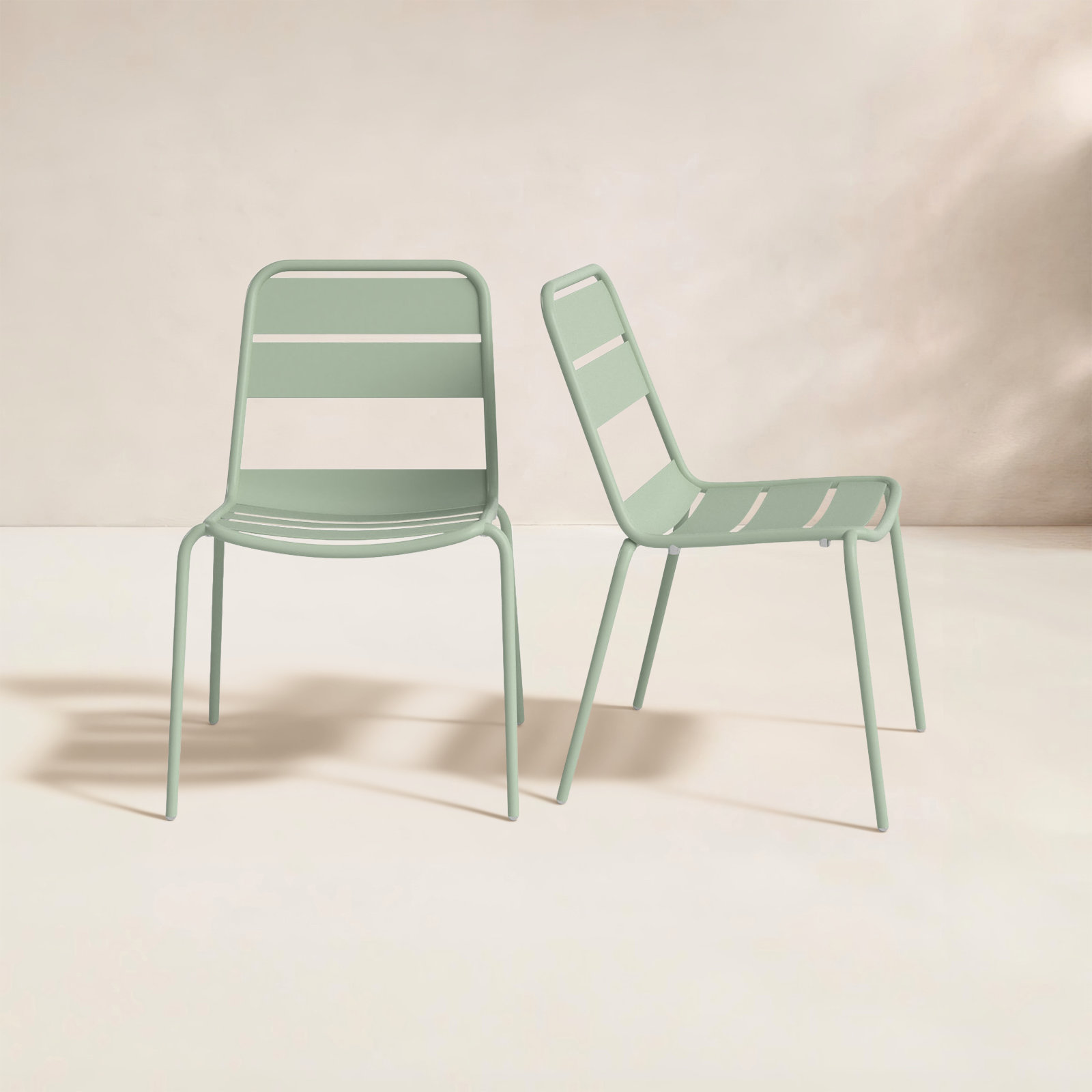 Kapri Stackable Patio Side Chair, Sage