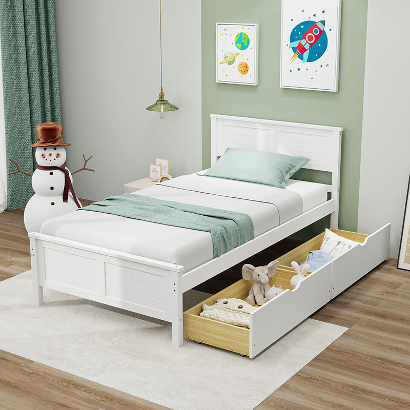 Raidah Bed, Twin, White