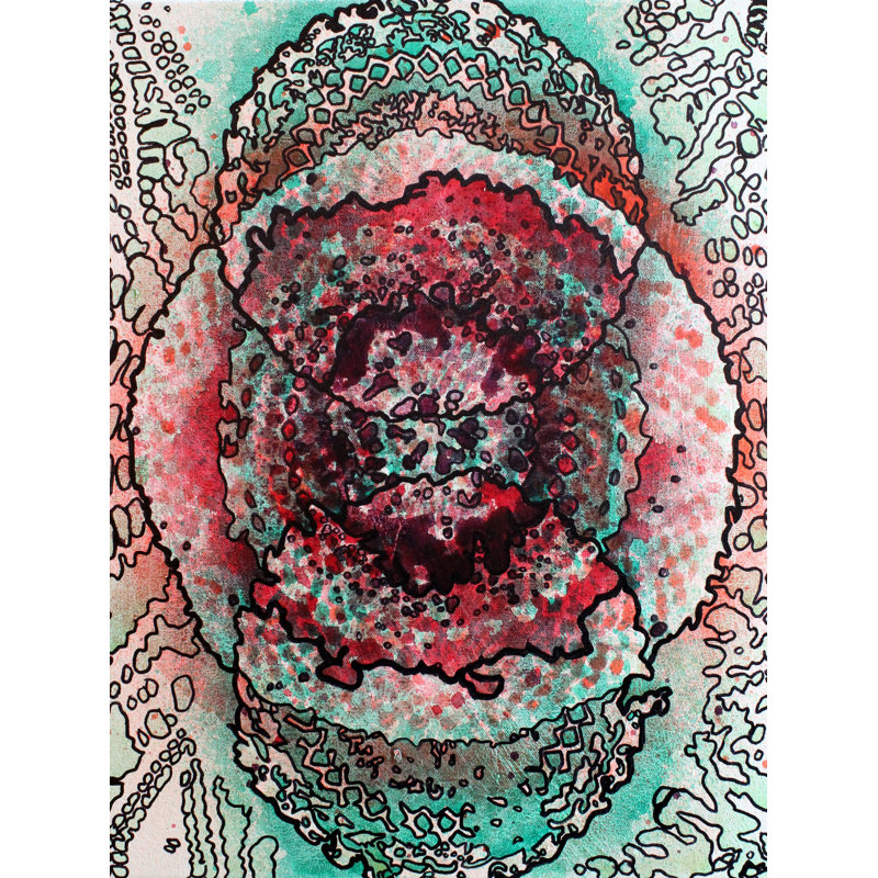 «Stain 18» par Katie Schutte, H 33 po x l 25 po, Toile avec cadre noir