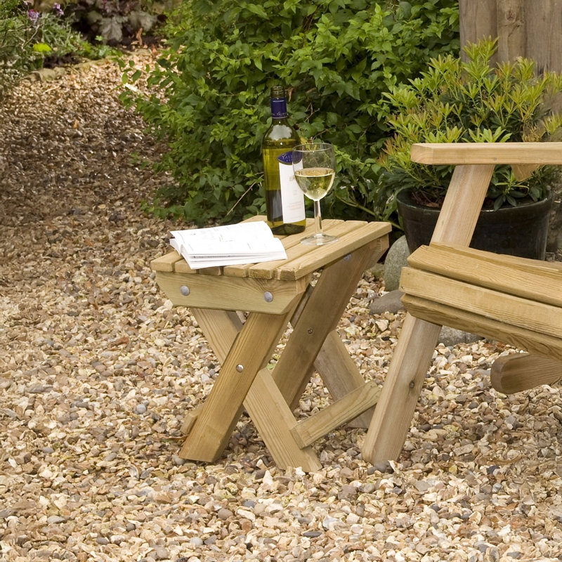 Redwood Folding Outdoor Side Table , 40cm cm W 30cm cm D