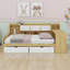 Lit de jour en L en bois avec armoires de rangement et tiroirs de rangement, lit multifonctionnel avec bureau d'étude-43212847-43212850