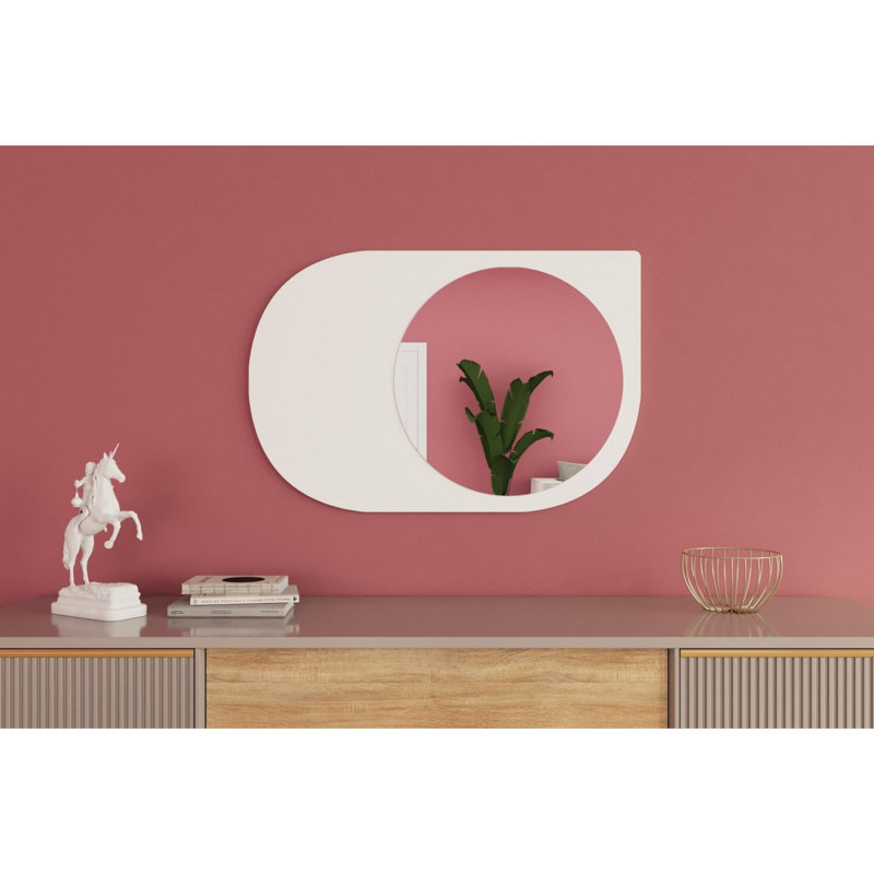 Élégant miroir mural 23,6 po x 35,4 po x 0,9 po | 100% panneau de fibres à densité moyenne avec finition écologique Flotale-E | Design blanc moderne, parfait pour la décoration intérieure et rehaussant la lumière dans n'importe quelle pièce | Ajout élégant et fonctionnel