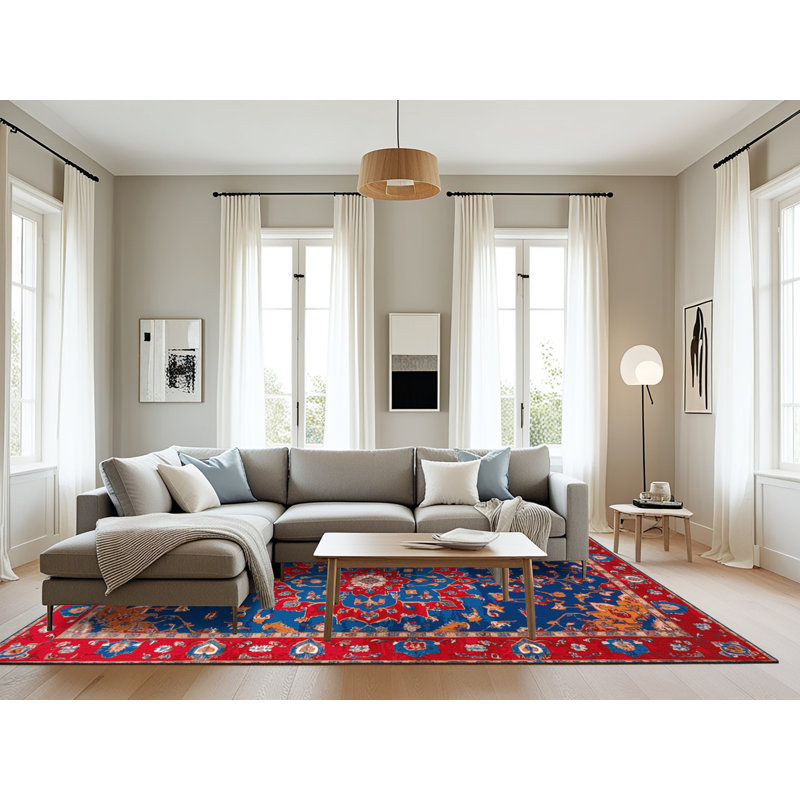 Machine Washable Tabriz Blue Area Rug, Rectangle 6 pi x 9 pi