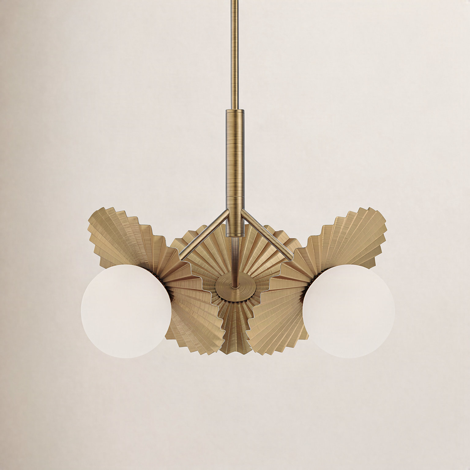 Laki 3 - Light Chandelier, Brushed Gold, 15.75" H x 22" W x 22" D